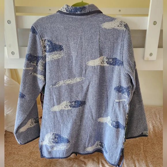 Vintage Blair Seaside Horse Dog Tapestry Jacket Womens Large Button Up Coastal - Picture 3 of 7